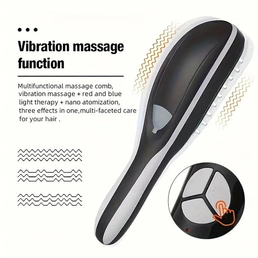 Red and Blue Light Therapy Brush For Hair Growth+ Scalp Massager